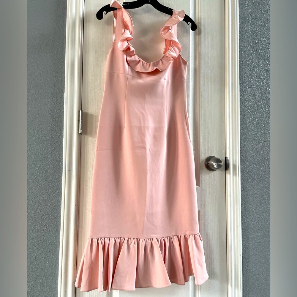 Cinq a sept size 4 ruffled pale pink dress.